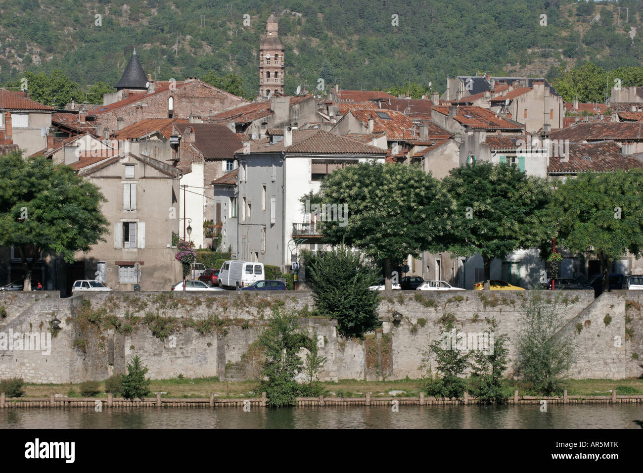 La vieille ville de Cahors et côté rivière, Lot, France Banque D'Images