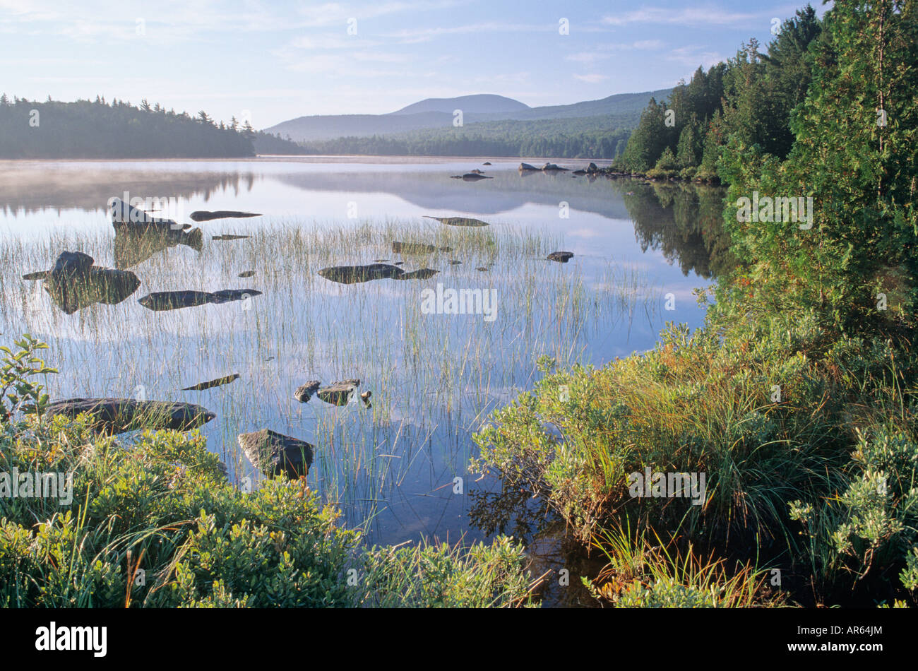 Sur l'eau encore Troisième Roach Étang Maine Banque D'Images