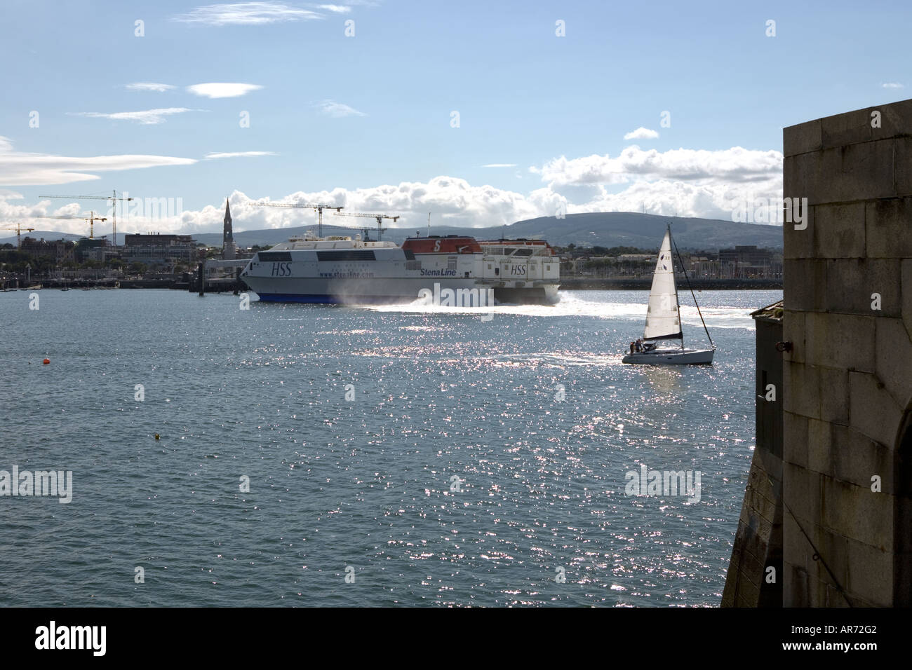 Station d'HSS Stena à Dun Laoghaire Harbour, Irlande Banque D'Images