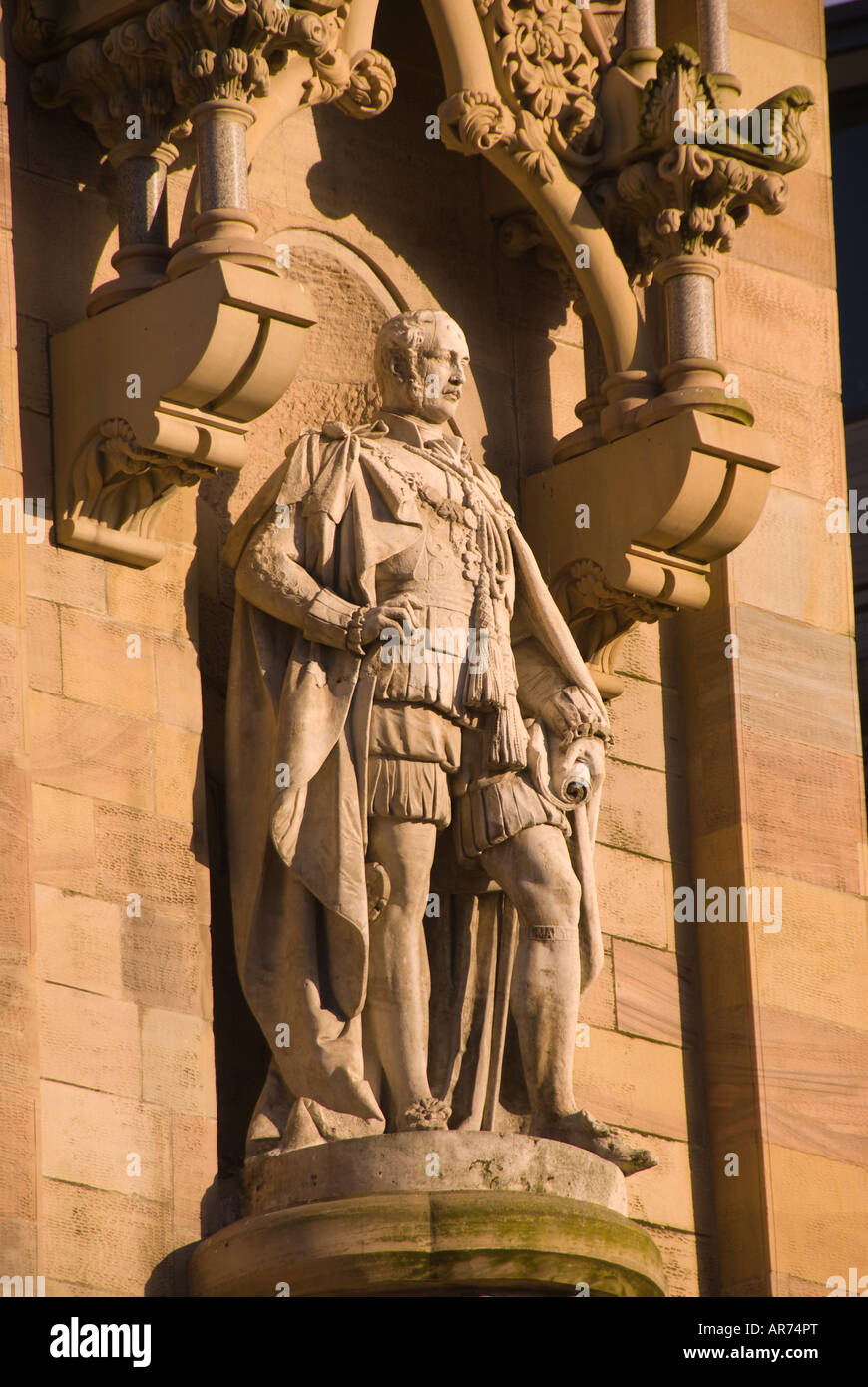 Prince Albert , Albert Memorial Clock Tower, Queens Square Queen's à Belfast, en Irlande du Nord, grande ville touristique, historique à Banque D'Images