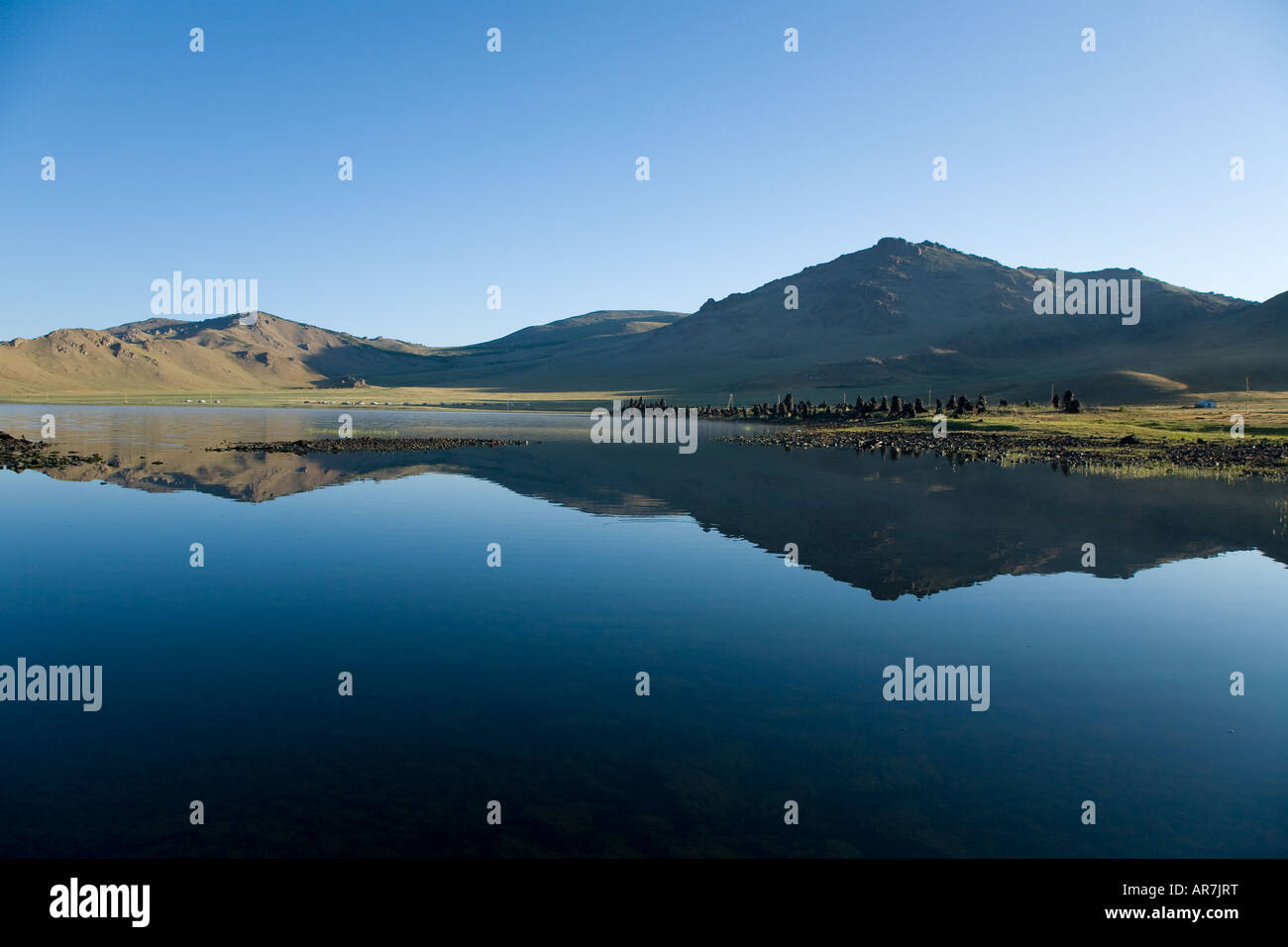 Terkhiin Tsagaan Nuur Great White Lake Mongolie Banque D'Images