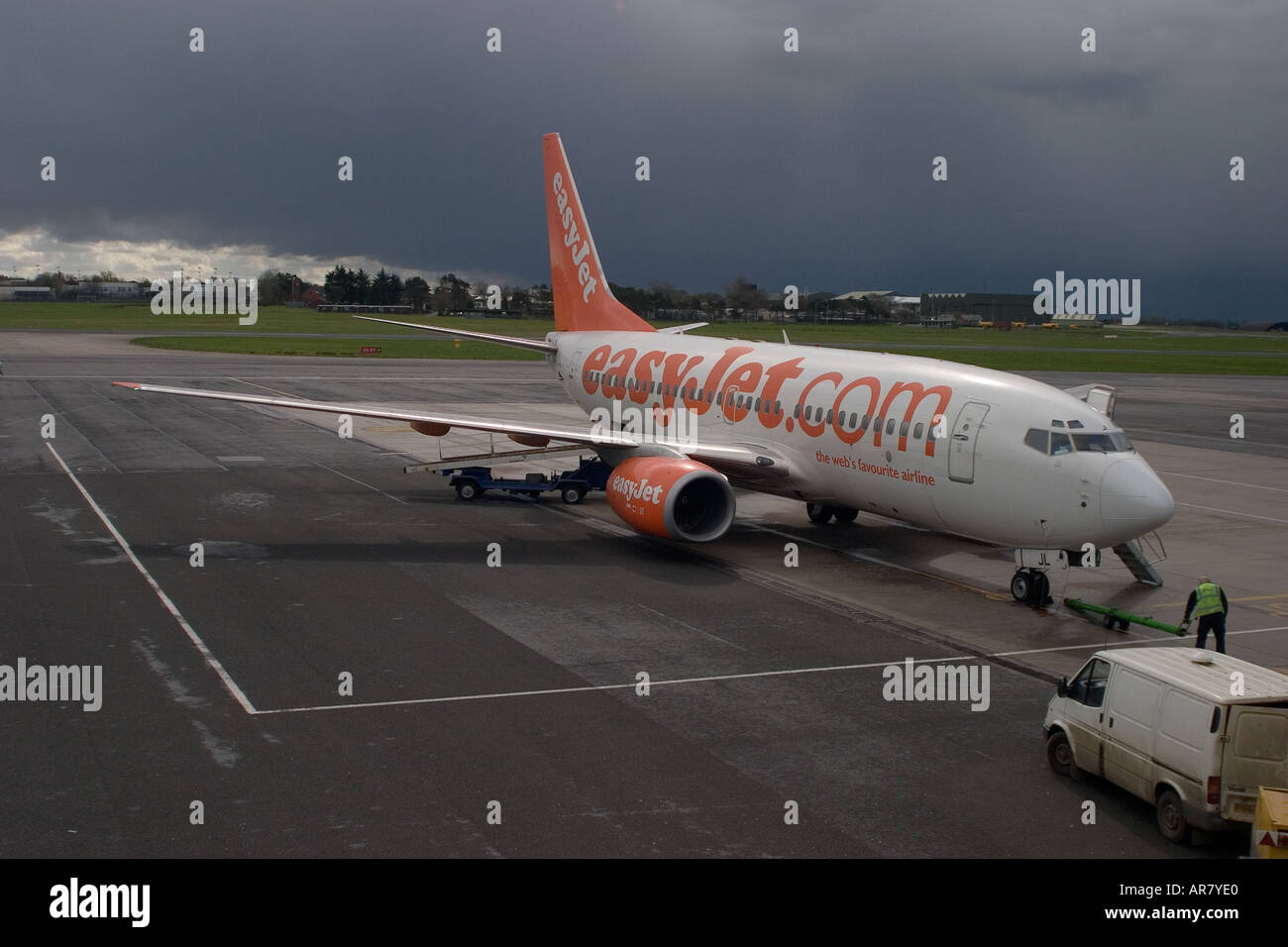 Boeing 737 avions d'easyJet, une compagnie aérienne basée à l'aéroport de Luton en Angleterre Banque D'Images