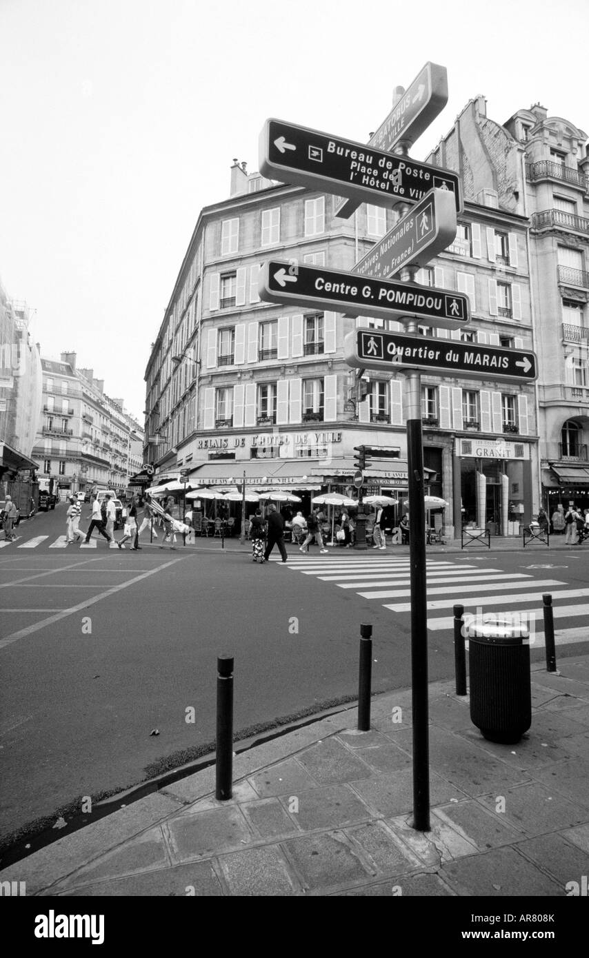 Les plaques de rue Paris France Banque D'Images