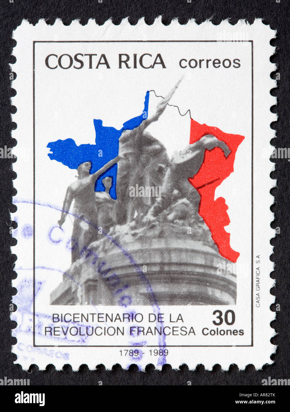 Timbre du Costa Rica Banque D'Images