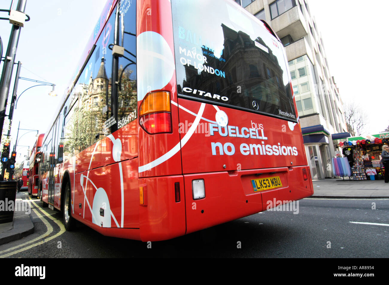 L'hydrogène zéro émission autobus à pile à combustible, London, England, UK Banque D'Images