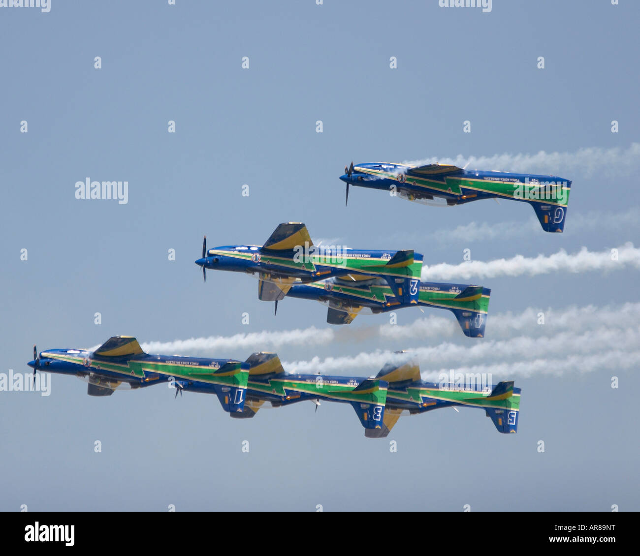 La fumée du Brésil, l'équipe de vol acrobatique de l'Escadron volant à l'envers Banque D'Images