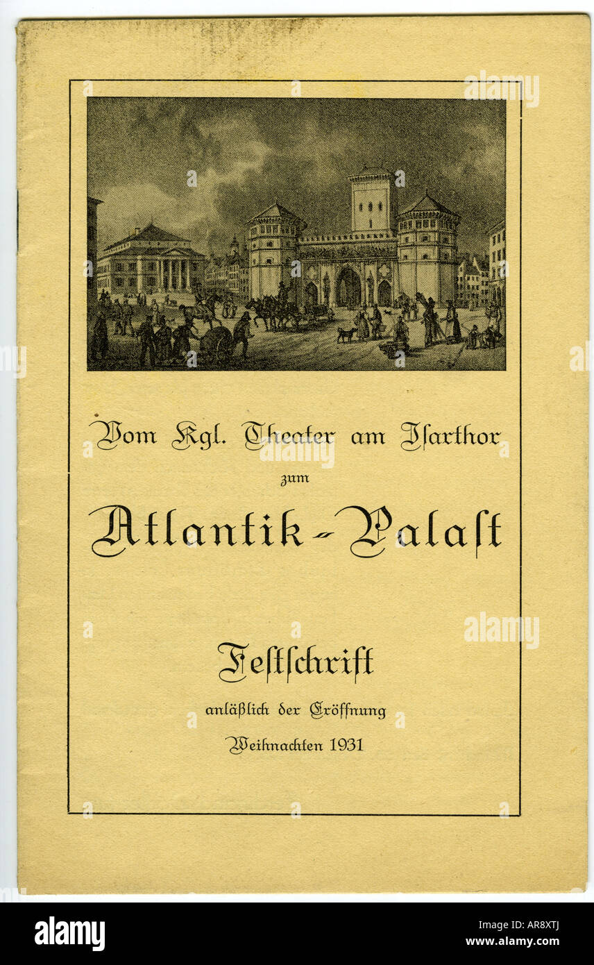 Cinéma, cinémas, Atlantikpalast, Munich, ouverture festschrift, 24.12.1931, Banque D'Images