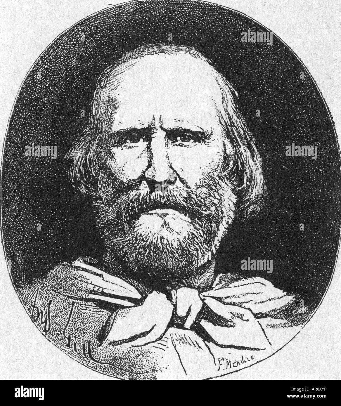 Garibaldi, Giuseppe, 4.7.1807 - 2.6.1882, chasseur de freddom italien, portrait, gravure après André Gill, XIXe siècle, Banque D'Images