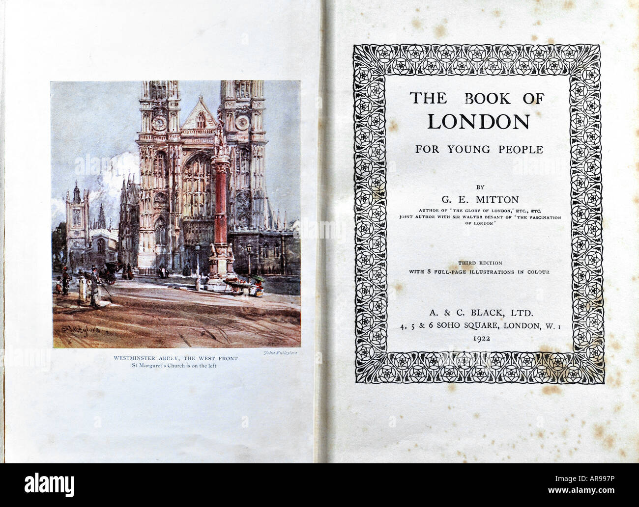 Le Livre de London Children's Book 1922 EDITORIAL UTILISEZ UNIQUEMENT Banque D'Images