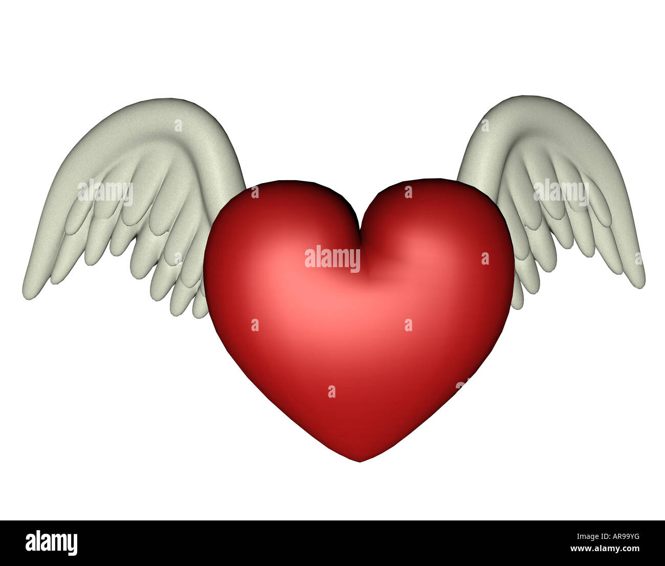Coeur avec des ailes comme un symbole de l'amour Banque D'Images