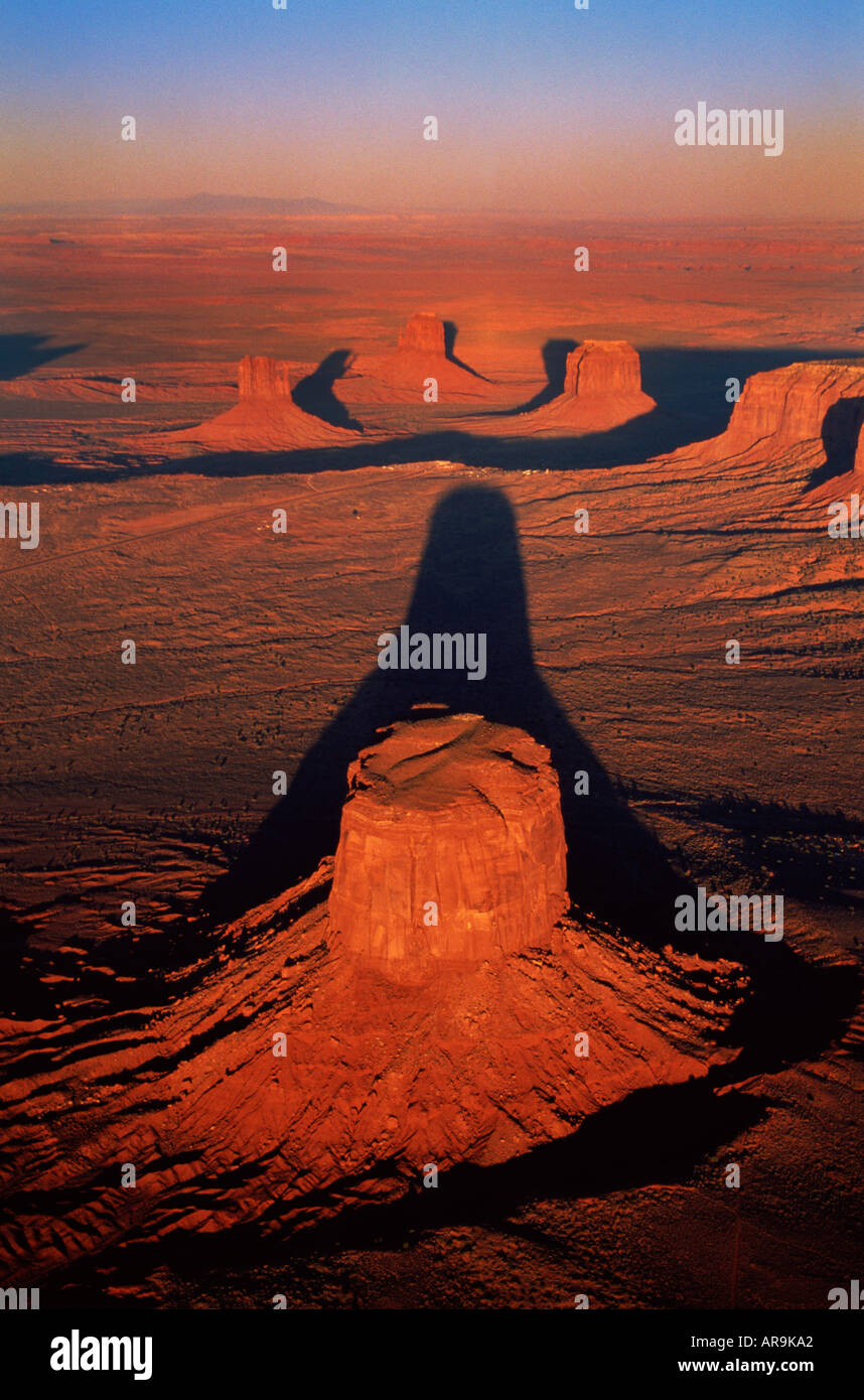 Vue Aérienne De Monument Valley Arizona Usa Au Coucher Du