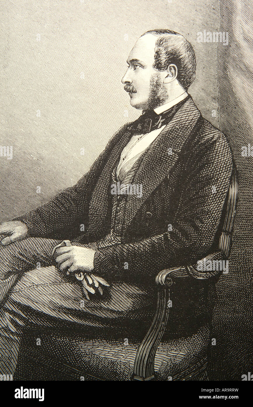 Albert Prince Consort né 1819 est décédé 1861 mari de la reine Victoria illustré dans une gravure de François Holl Banque D'Images