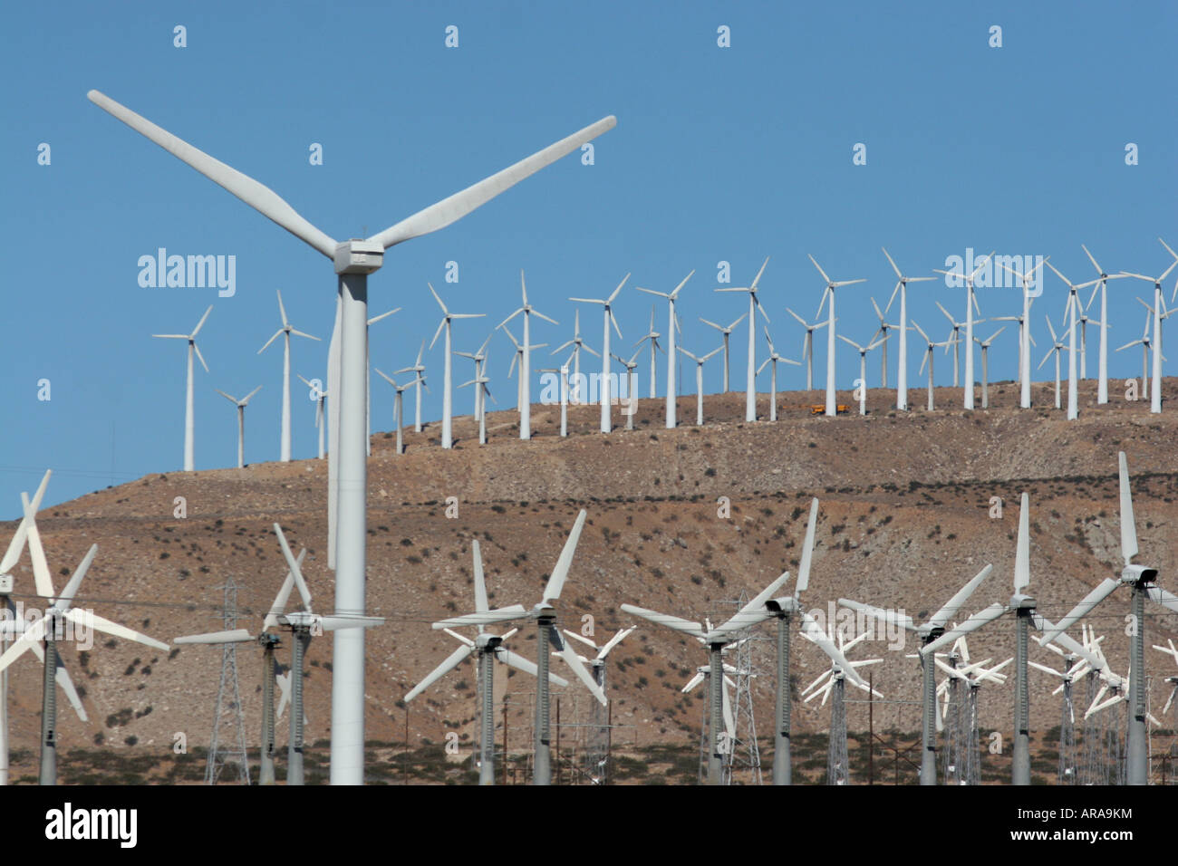 Éoliennes éoliennes en Californie Banque D'Images