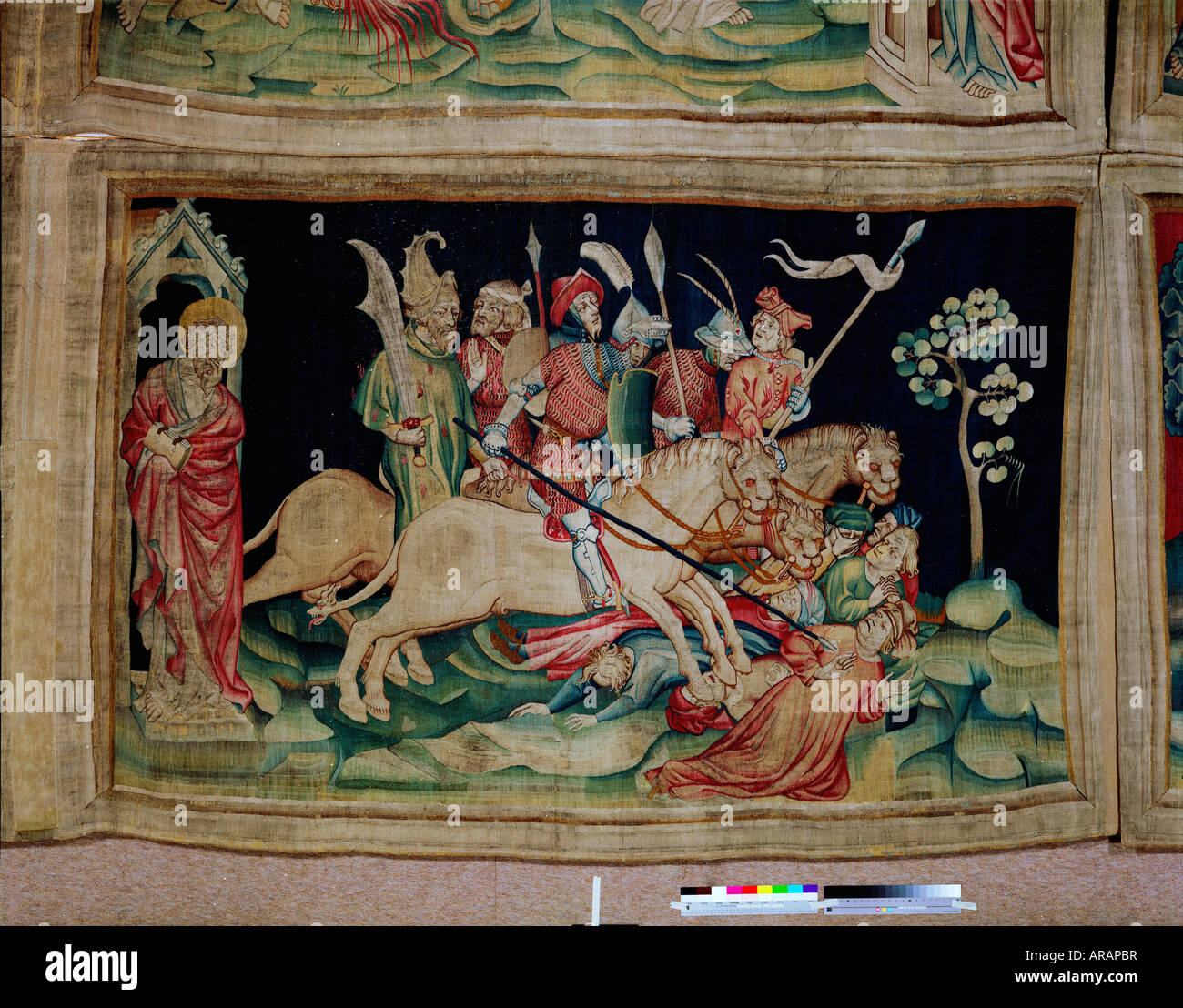 Von der Apokalypse Tapisserie Angers Angers la tenture de l'apocalypse d'Angers Sixième Trompette : les anges de l'Euphrate (1,5 Banque D'Images