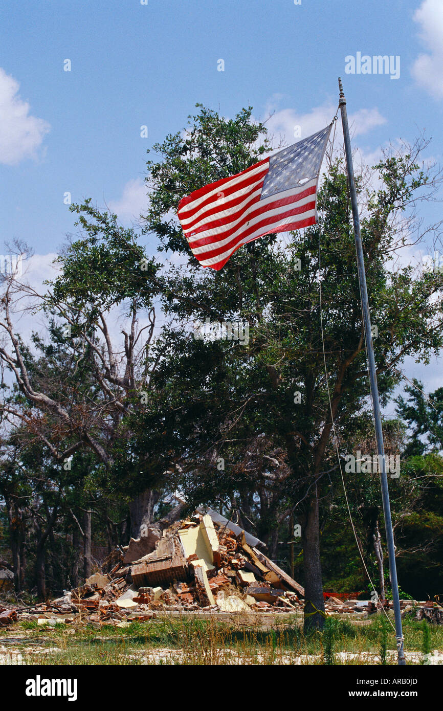 Suite de l'ouragan dégâts, Biloxi, Mississippi, USA Banque D'Images