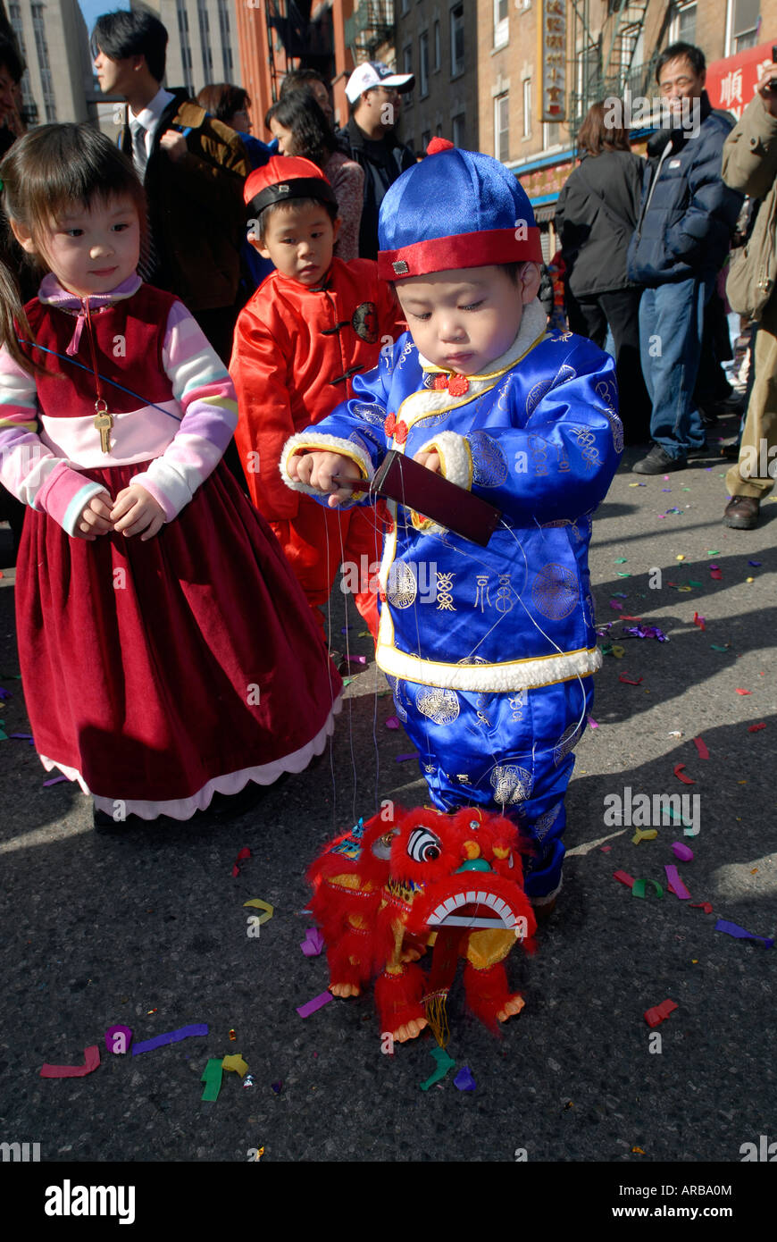 Le Nouvel An chinois à New York Chinatown Banque D'Images