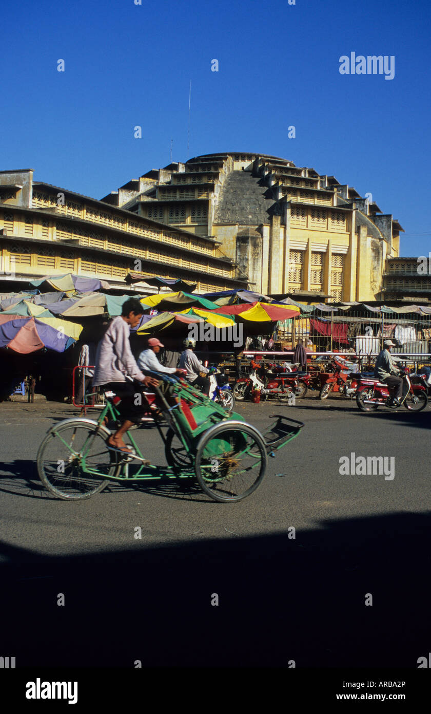 Marché de Psar Thmei, Phnom Penh, Cambodge Banque D'Images