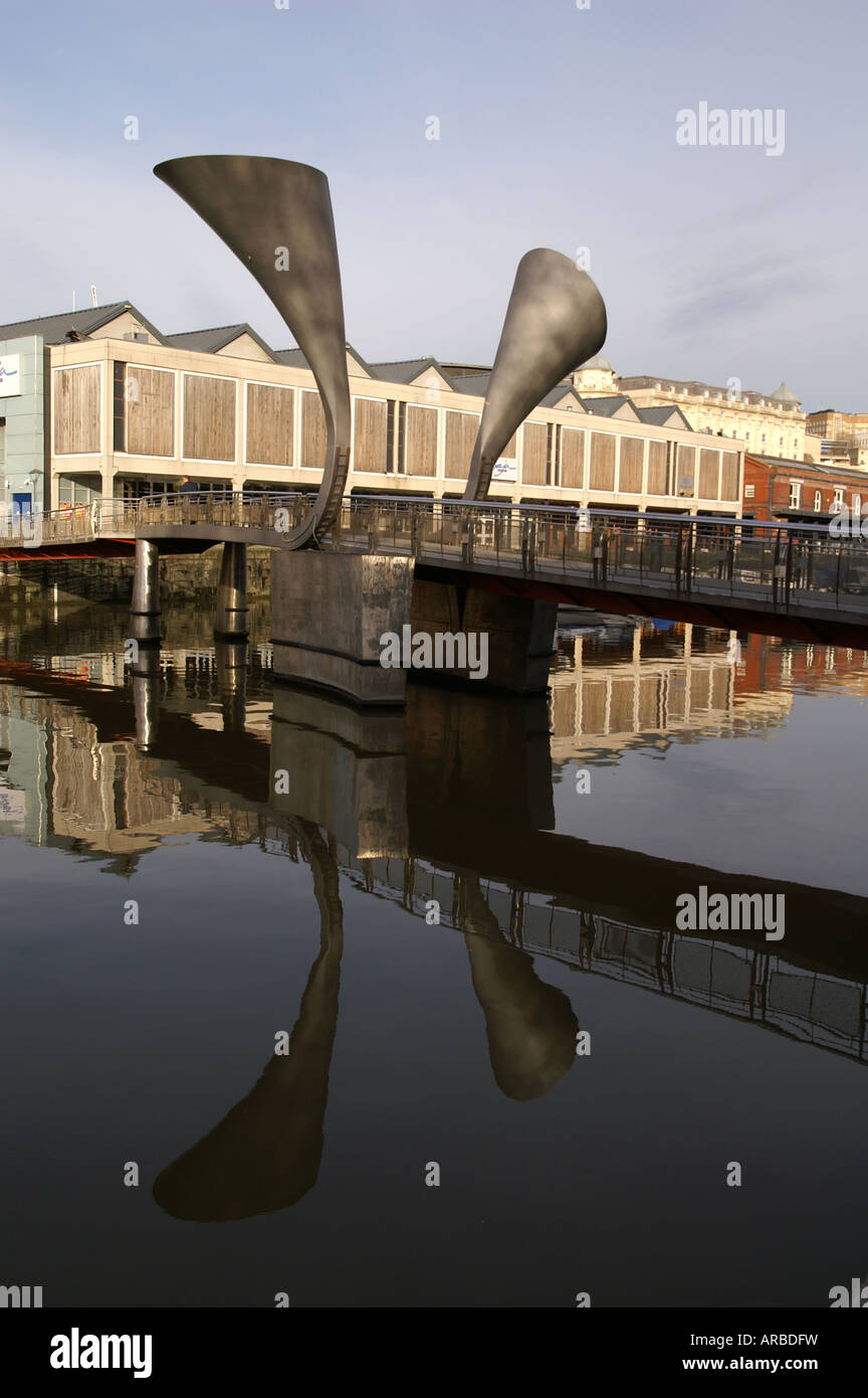 Pero's Horned Bristol Harbour Bridge Banque D'Images