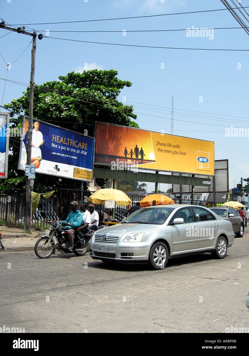 Scène de rue général, Victoria Island, Lagos, Nigeria Banque D'Images