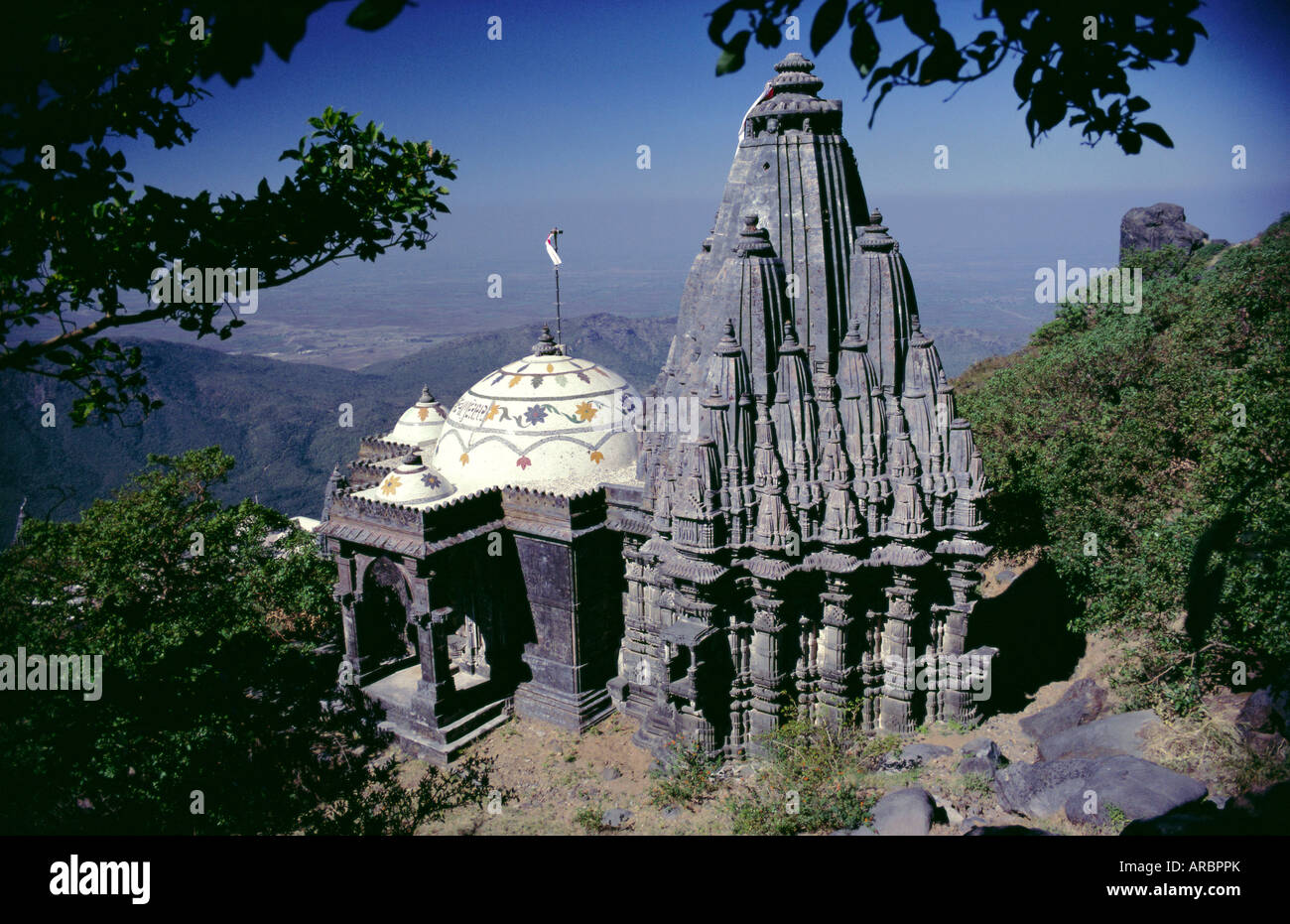 Jain temple et Sainte colline, le Mont Girnar Junagadh, Junagarh () , Gujarat, Inde Banque D'Images