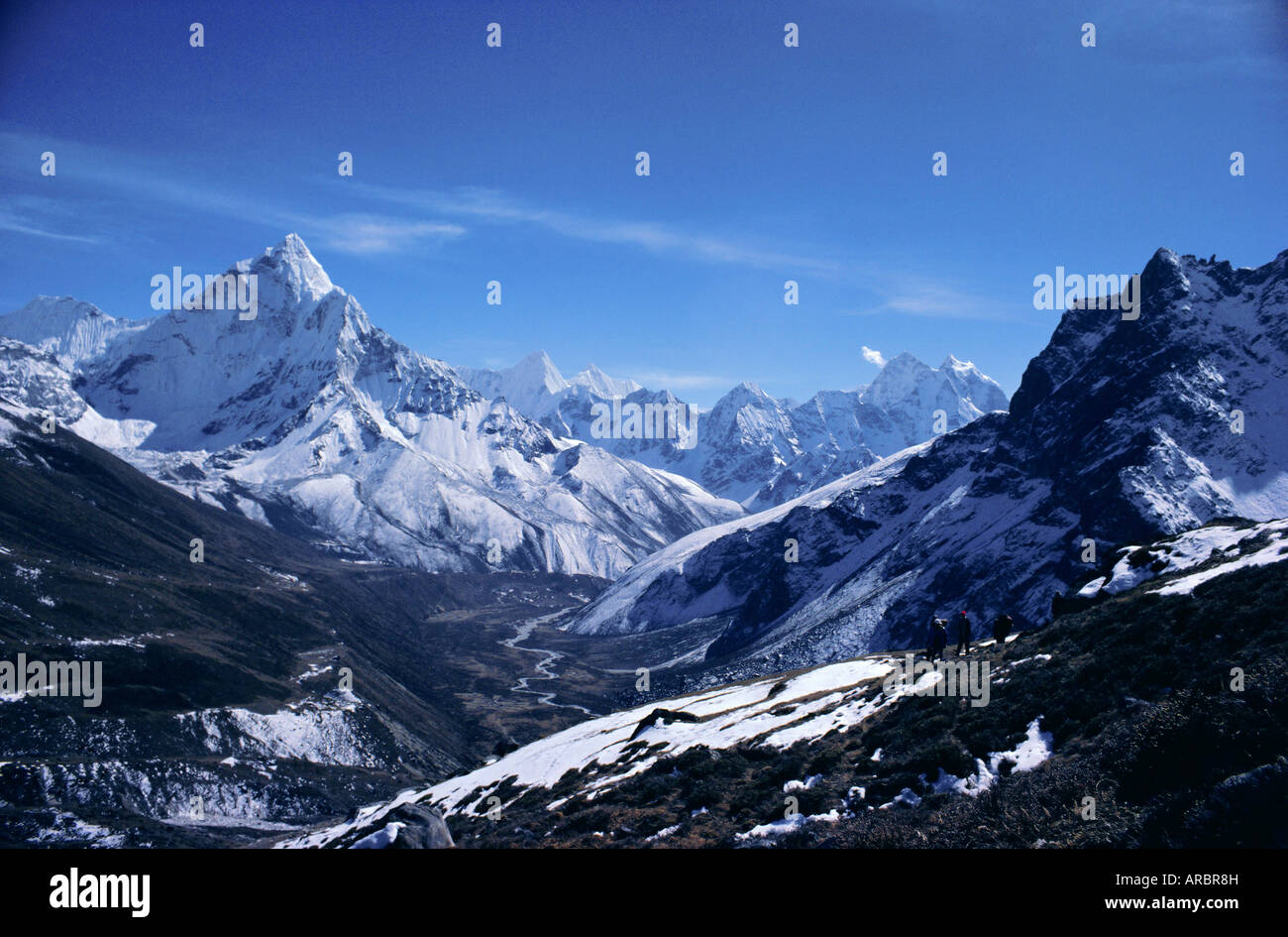 L'Ama Dablam peak, le Mt Everest Himalaya, Népal, Région Banque D'Images