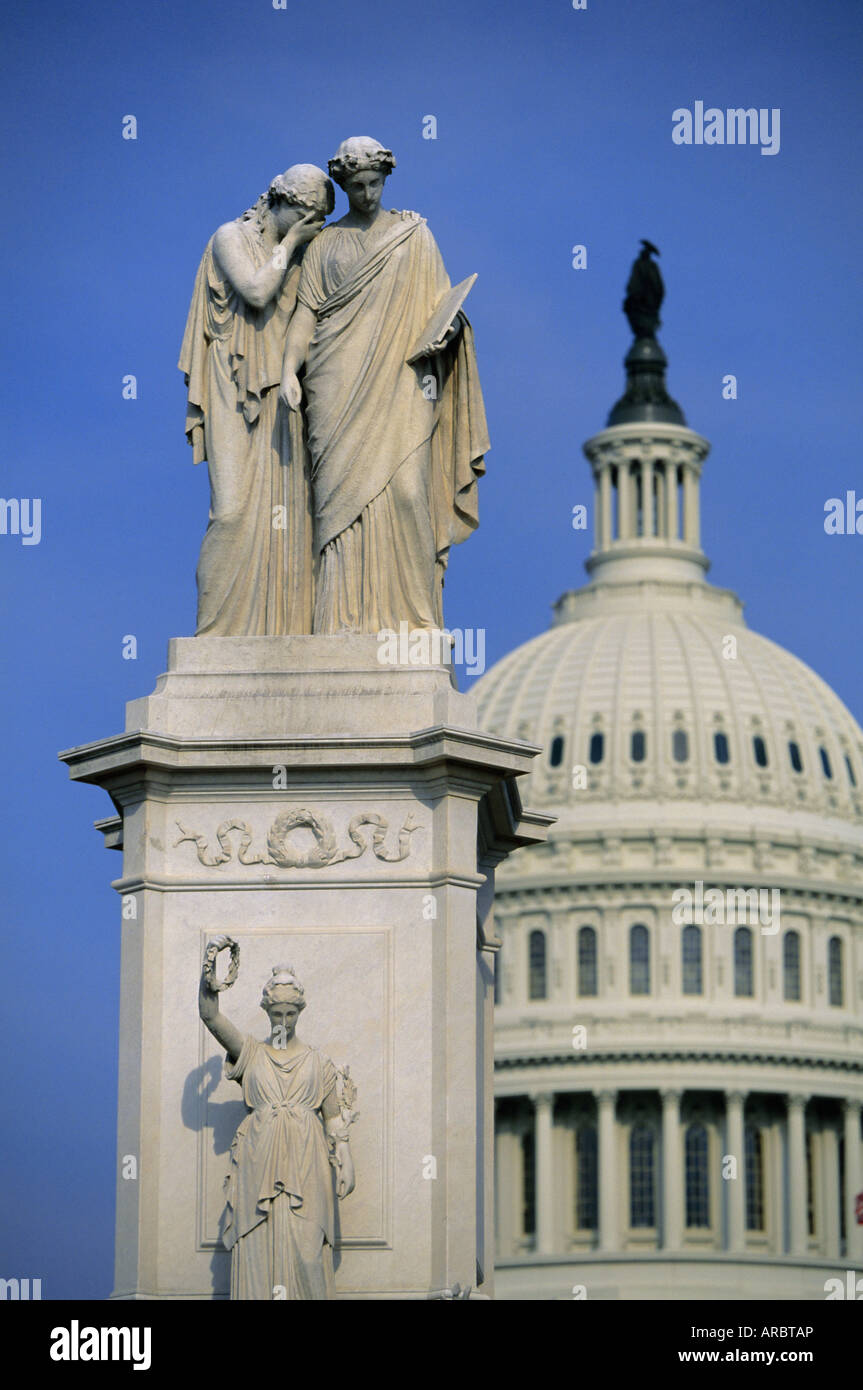 Statue sur la colline du Capitole, Washington D.C., Etats-Unis d'Amérique (États-Unis), en Amérique du Nord Banque D'Images