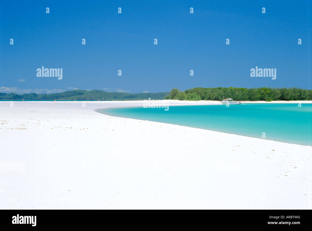 Whitehaven Beach sur la côte est, l'île de Whitsunday, Queensland, Australie Banque D'Images