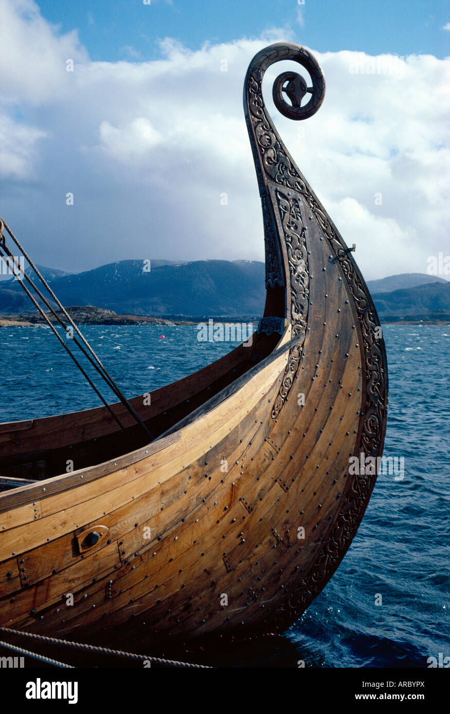 Réplique bateau viking Oseberg, Norvège Banque D'Images