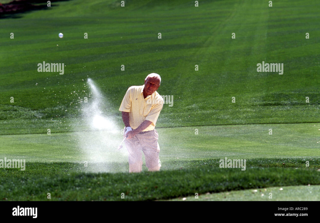 Portrait Arnold Palmer et projectiles d'action prises en Floride en 2004 Banque D'Images