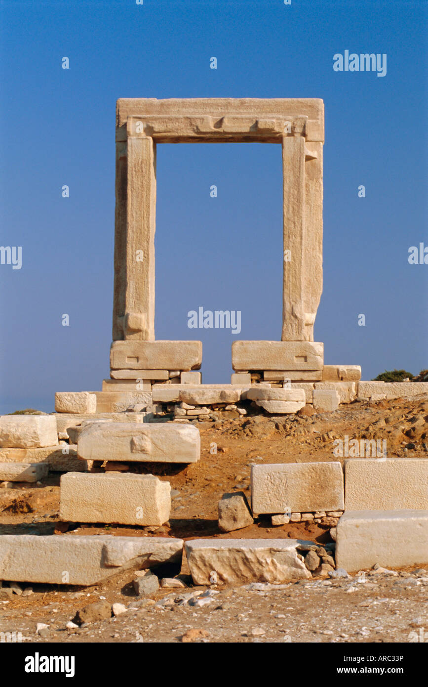 Temple d'Apollon, Naxos, Cyclades, Grèce, Europe Banque D'Images