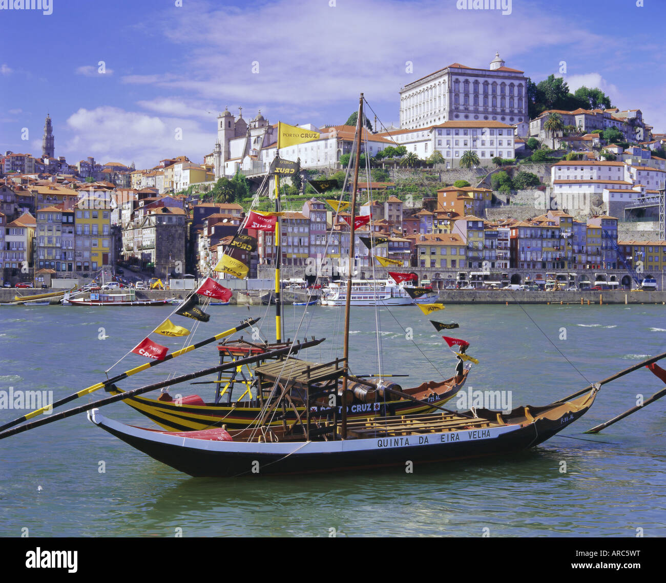 Douro et sherry (port bateaux péniches), Porto (Porto), Portugal, Europe Banque D'Images