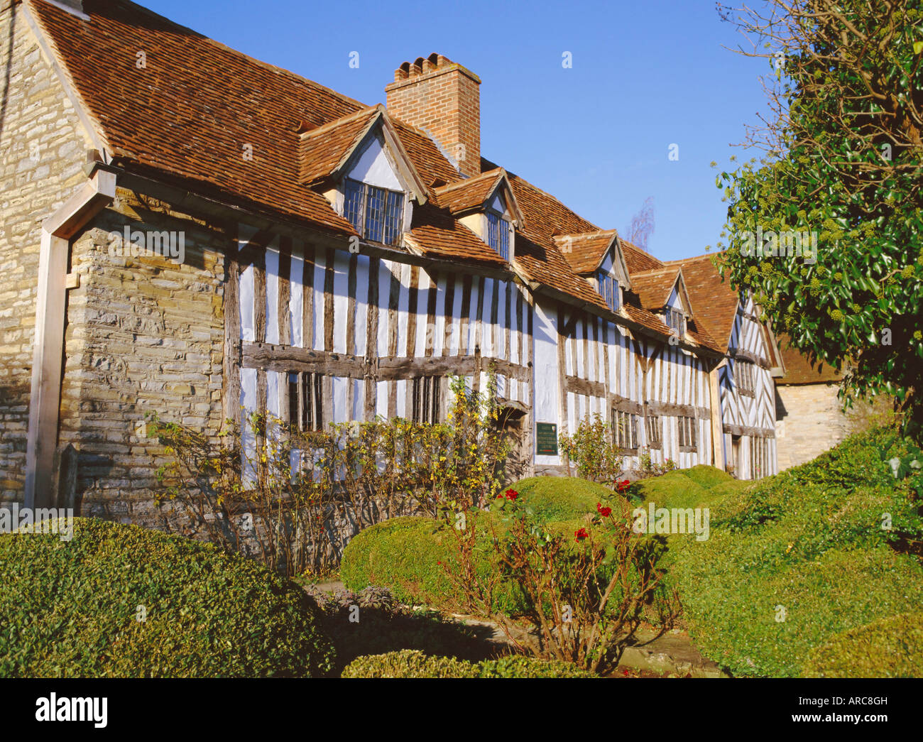 Mary Arden's Cottage, lieu de naissance de Shakespeare, la mère de Shottery, près de Stratford-upon-Avon, Warwickshire, Angleterre, Royaume-Uni, Europe Banque D'Images