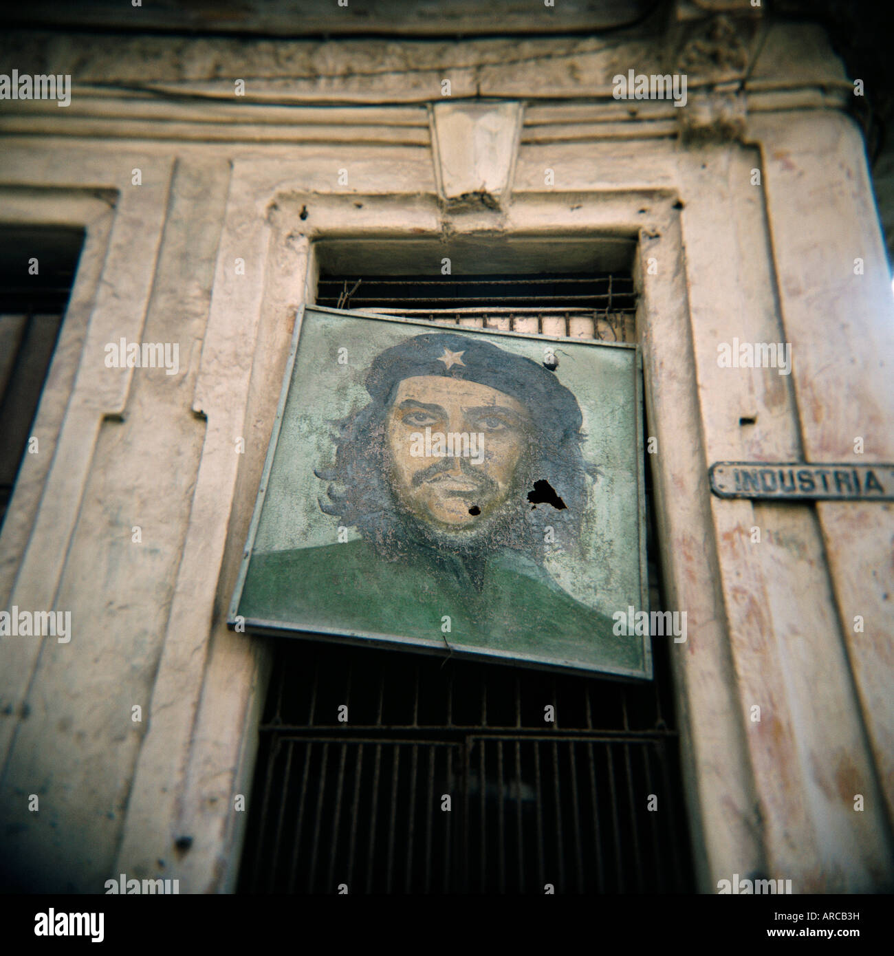 Tableau ancien de Che Guevara sur le mur, La Havane, Cuba, Antilles, Amérique Centrale Banque D'Images