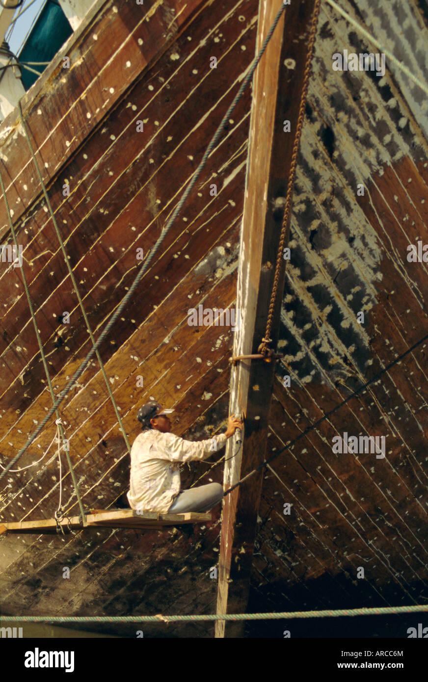 Constructeur de Sunda Kelapa, (Vieux Port), Jakarta (Jakarta), Java, Indonésie Banque D'Images