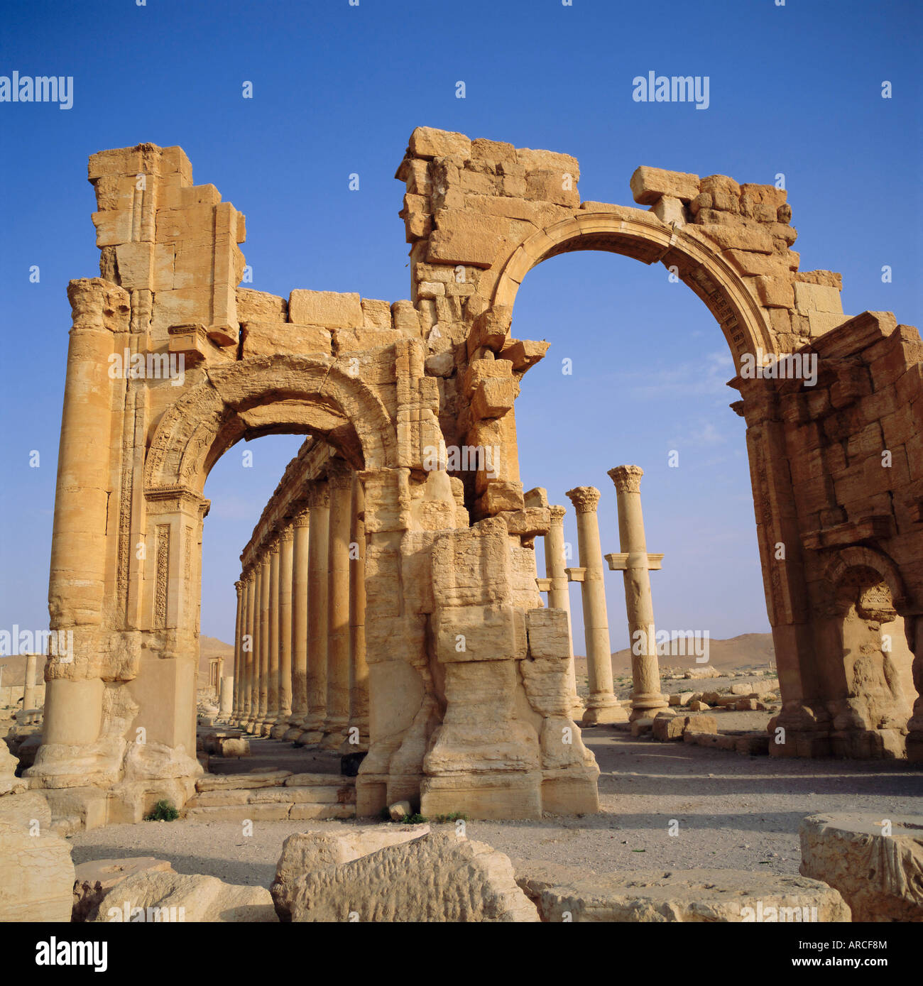 Arc de triomphe romain, 1er siècle après JC, Palmyre, en Syrie, au Moyen-Orient Banque D'Images