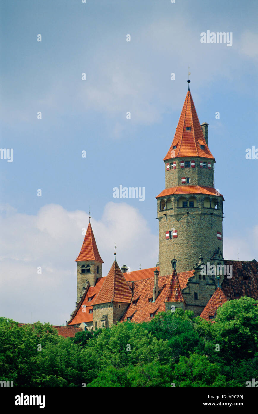 Rozmberk nad Vltavou, château du 13ème siècle de la famille Rozmberk, Bohème, République Tchèque, Europe Banque D'Images