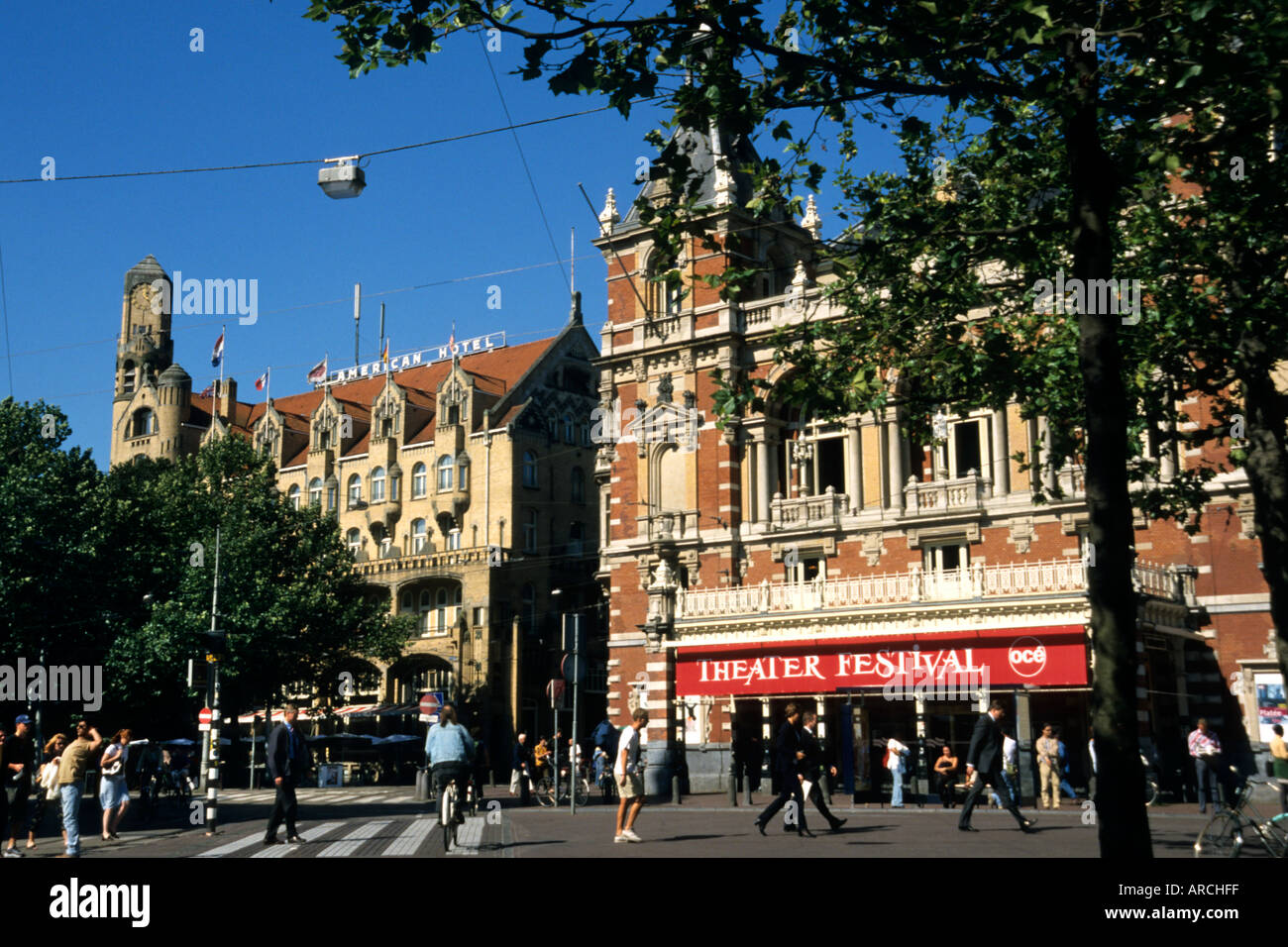 Leidseplein Stadsschouwburg Musique Opéra House Banque D'Images