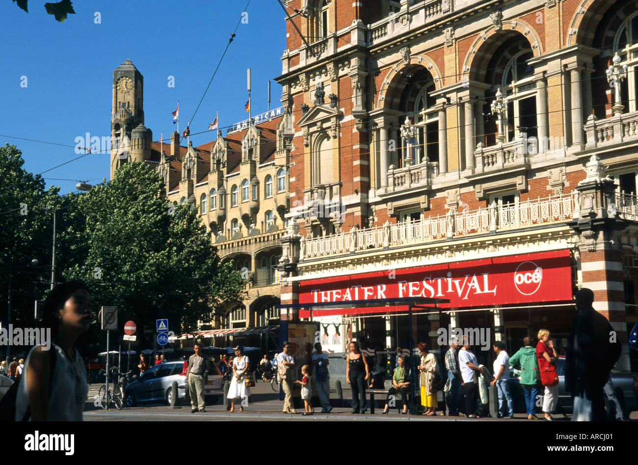 Leidseplein Amsterdam Stadsschouwburg Musique Opéra House Banque D'Images