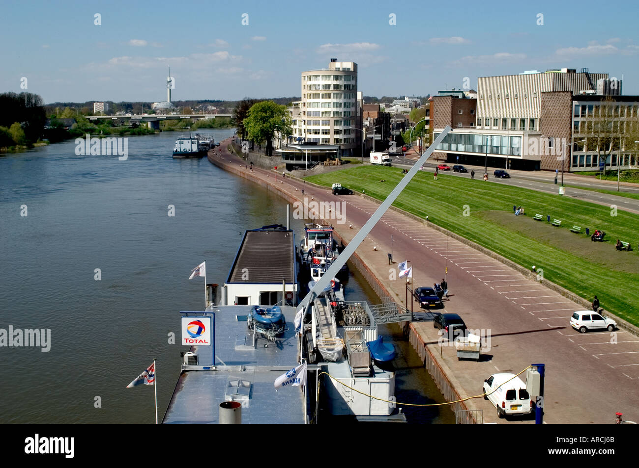 Rivière Nederrijn Arnhem Gelderland Pays-Bas Banque D'Images