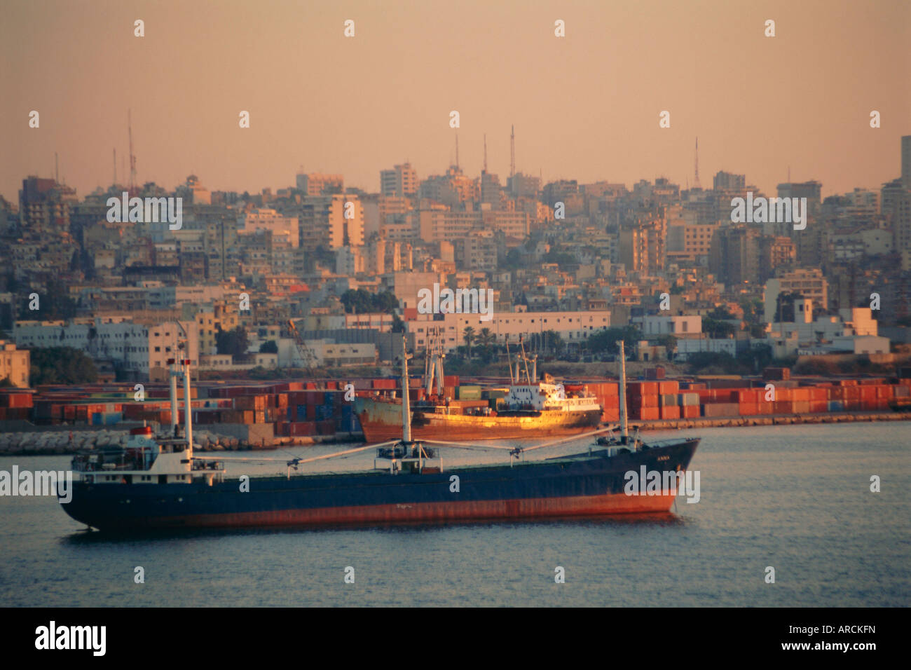 Le port de Beyrouth, Liban, Moyen-Orient Banque D'Images