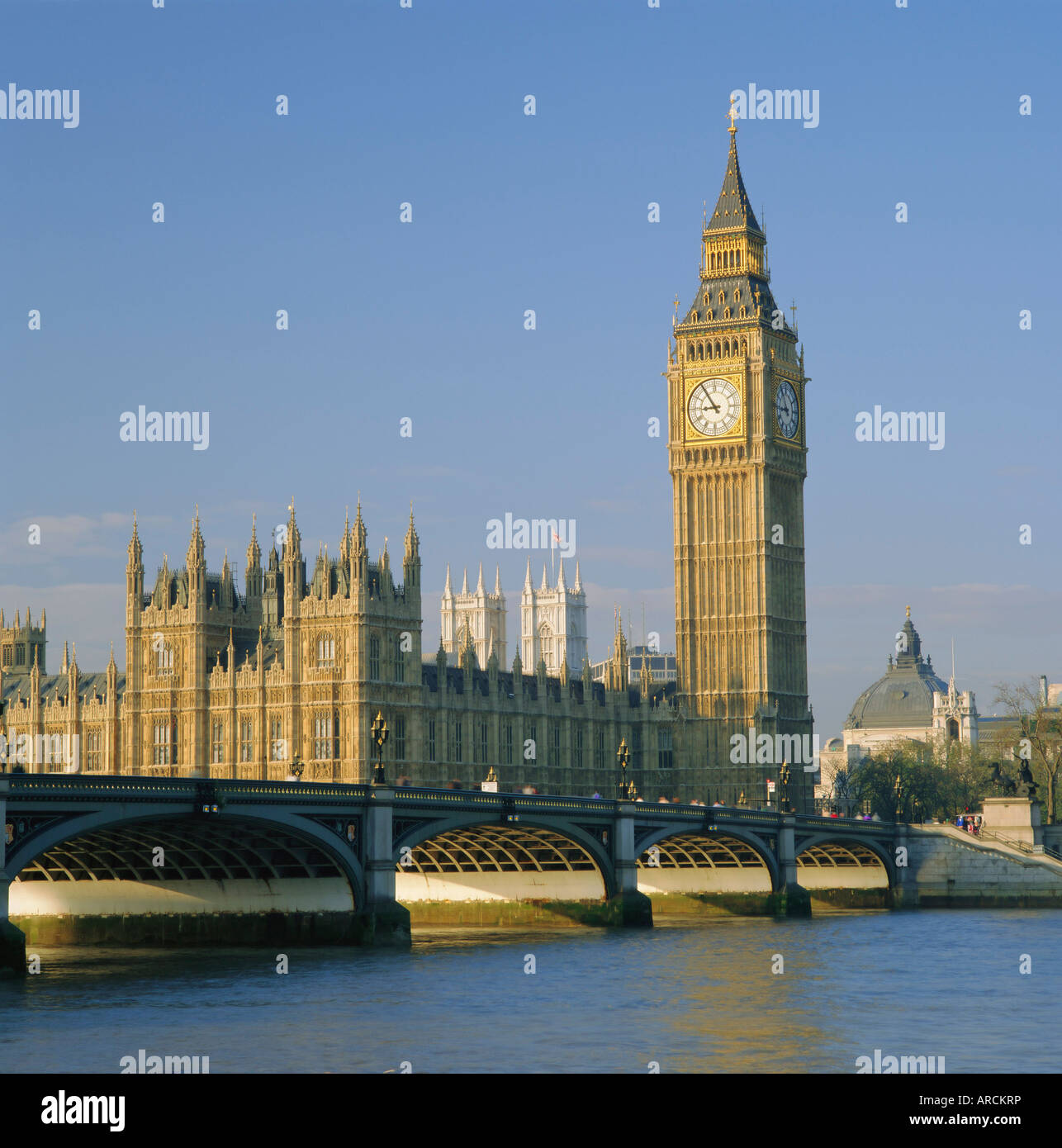 Le pont de Westminster, la Tamise, Big Ben et les chambres du Parlement, Londres, Angleterre, Royaume-Uni Banque D'Images