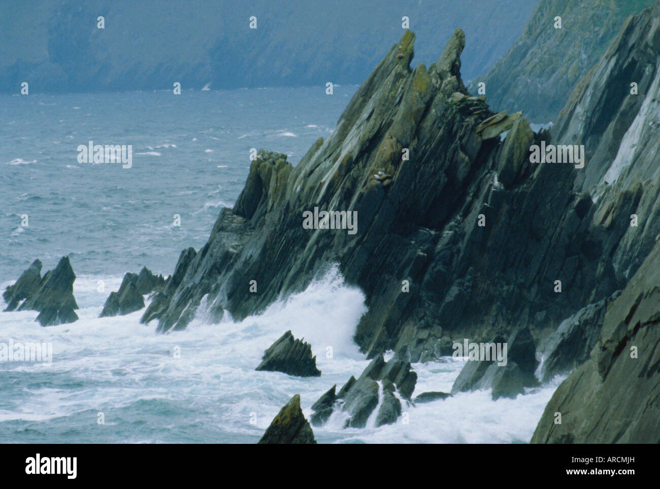 Côte au Slea Head, péninsule de Dingle, comté de Kerry, Munster, République d'Irlande (Eire), Europe Banque D'Images