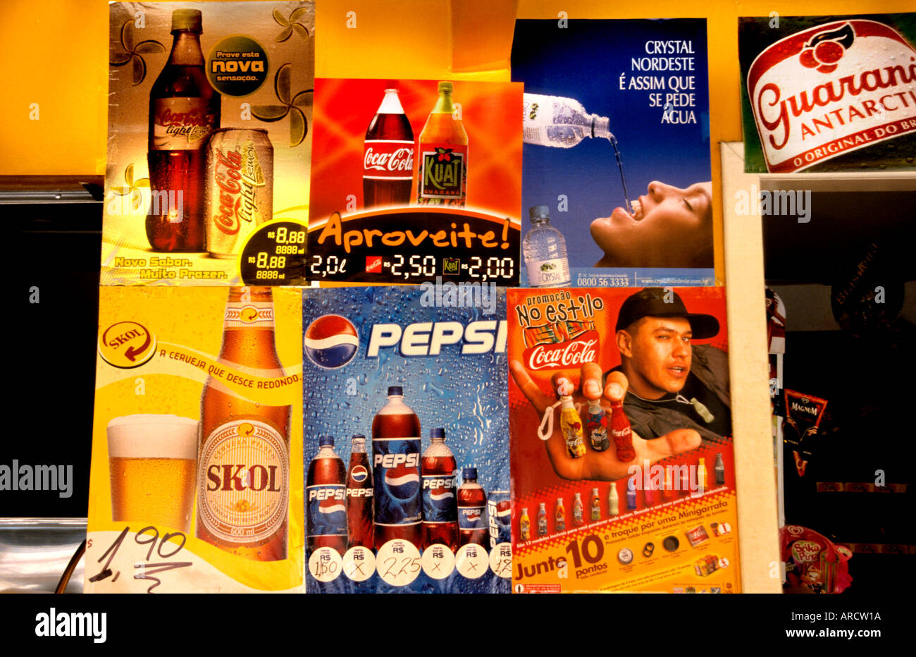 Porto Seguro Bahia Brésil Brasil Amérique latine Brésil Amérique du Sud Pesi cola coca skol Banque D'Images