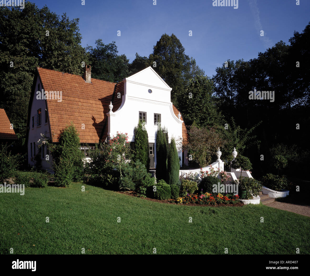Worpswede, Barkenhoff, Heinrich Vogeler Gedenkstätte, Gartenseite Banque D'Images
