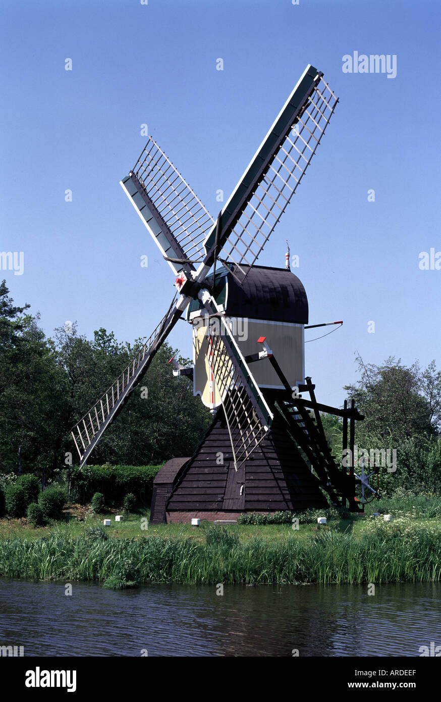 Leiden, am Stadtrand, Bockwindmühle Banque D'Images