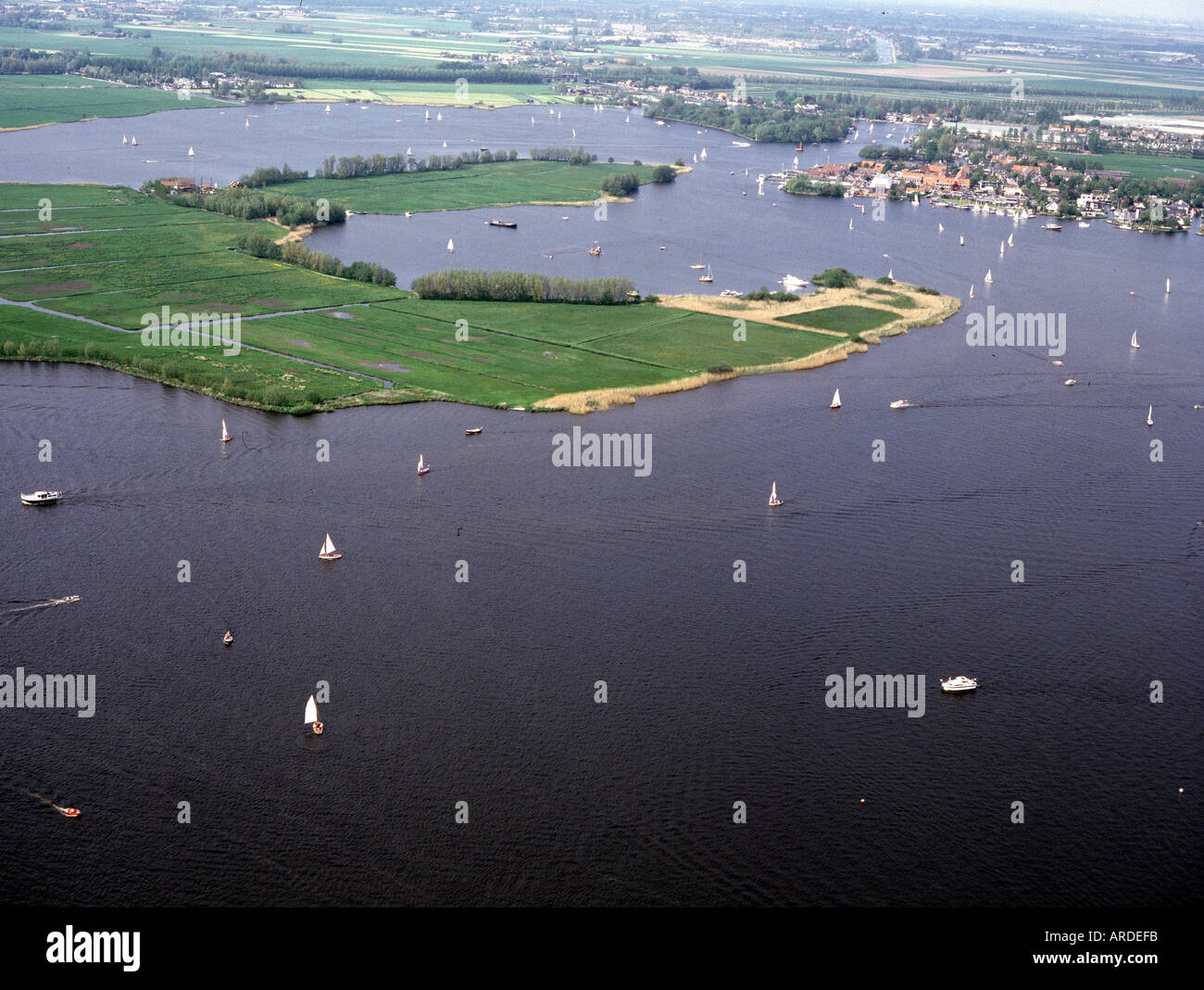 Reeuwijkse Plassen bei, Gouda, Wassersportgebiet, (Luftbild) Banque D'Images