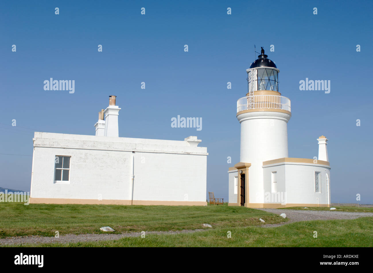 Channory Point Lighthouse à Fortrose sur le Moray Firth, Easter Ross. Highlans Région. Ssotland. XPL 3599-349 Banque D'Images