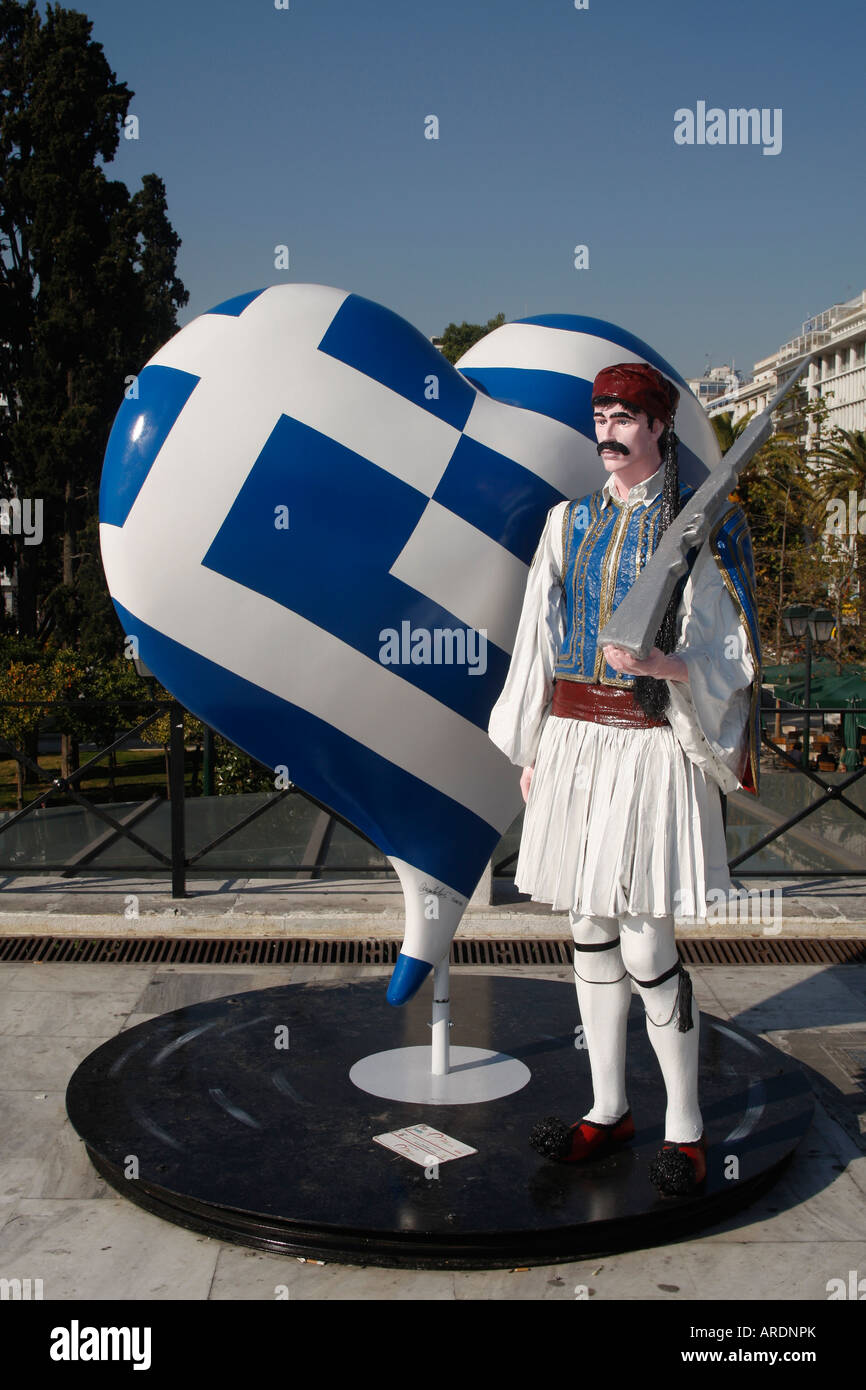 Cœurs à Athènes est un nouvel événement d'art public grace la ville d'Athènes en Grèce 2008 Banque D'Images