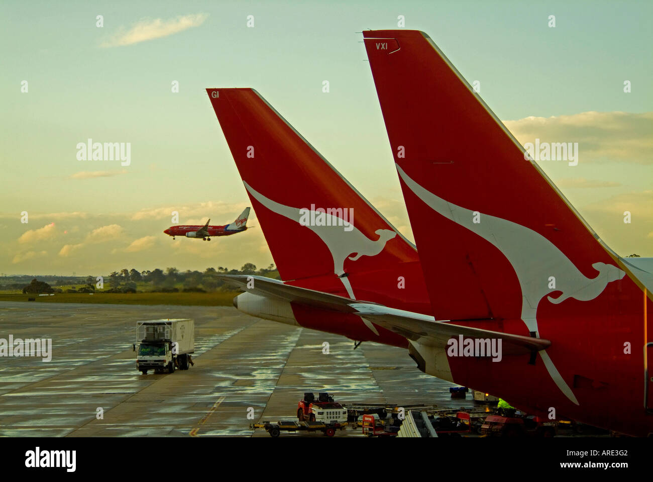 Un aéroport très fréquenté, Melbourne Australie Banque D'Images