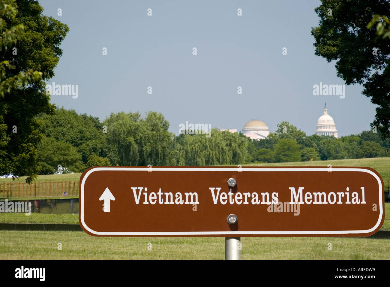 Vietnam Veterans Memorial signent à Washington DC Banque D'Images